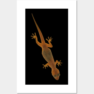 Golden Glowing Gecko Posters and Art